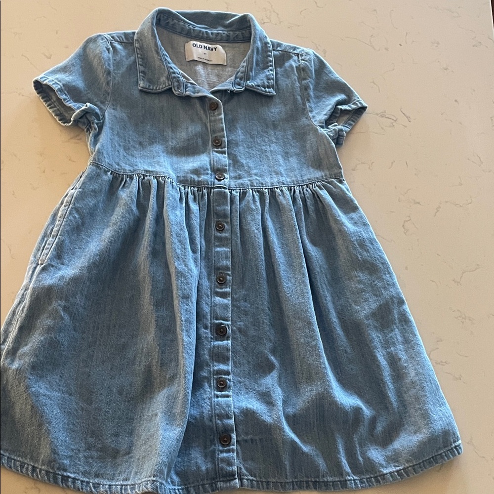 Old Navy Light Blue Denim Kids Dress